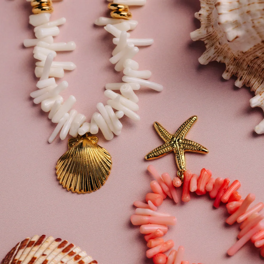 Orelia Cream Coral Chip Shell halskæde statement