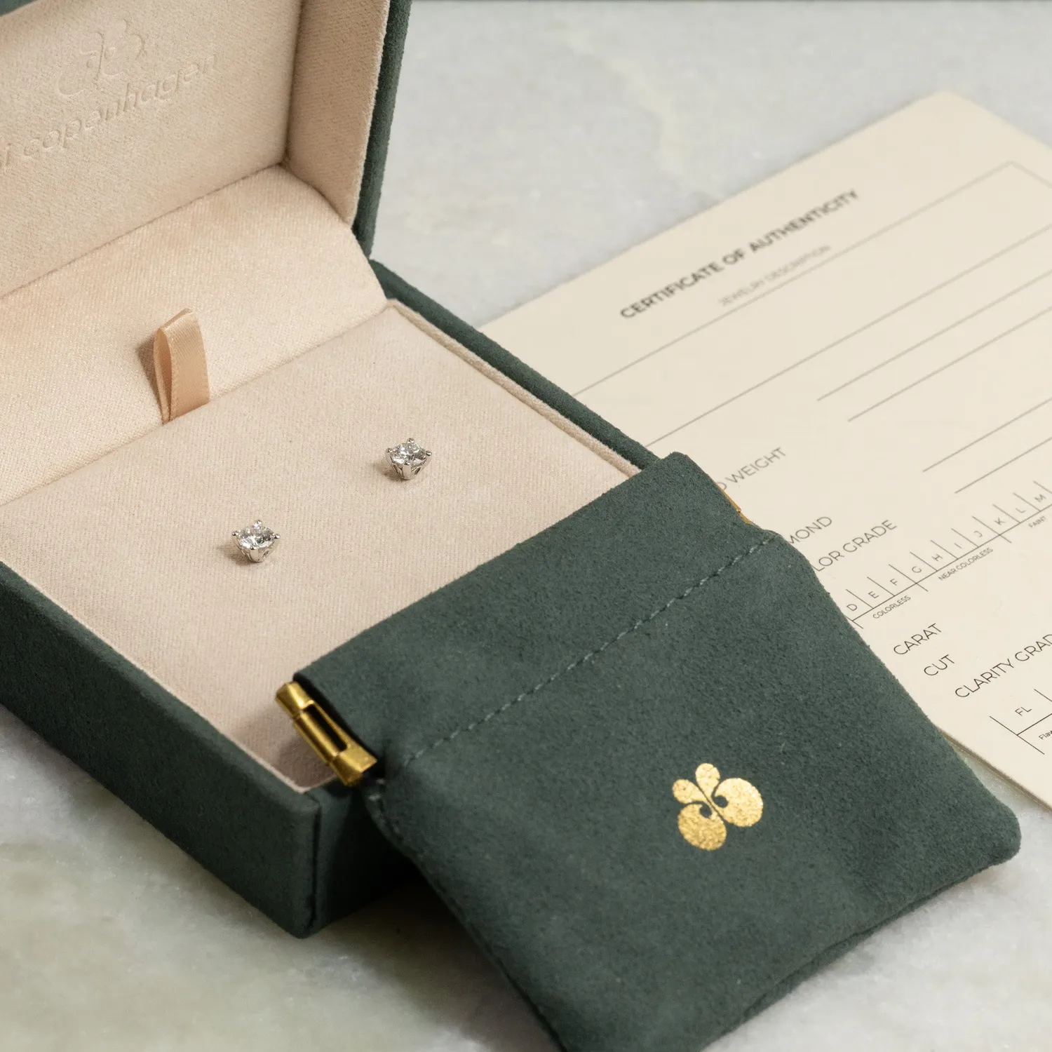 Sisi Copenhagen Classic Solitaire Lab-Diamond 0.8ct ørestikker hvidguld
