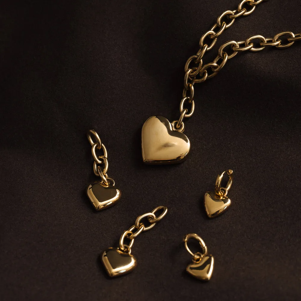 Orelia LUXE Chunky Heart Drop halskæde guld