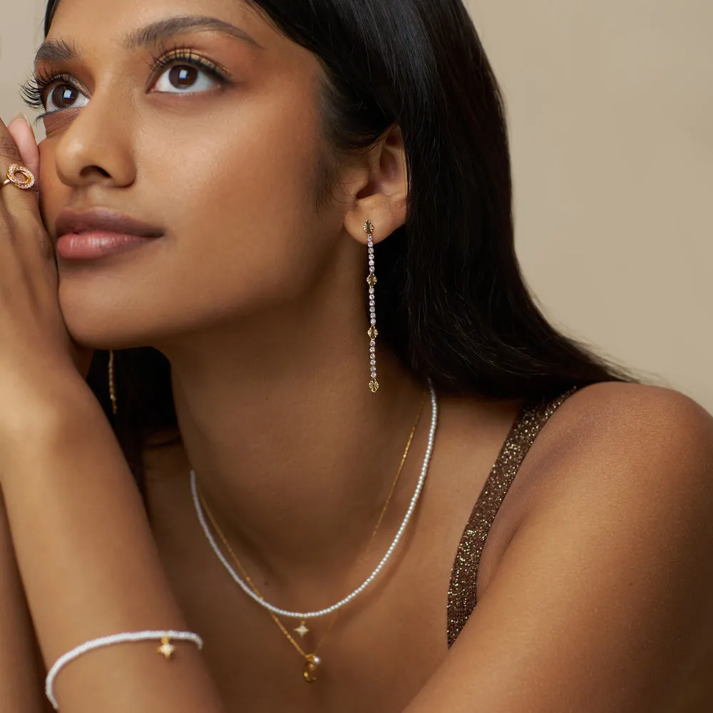 Orelia Cupchain Etched Detail drop øreringe guld
