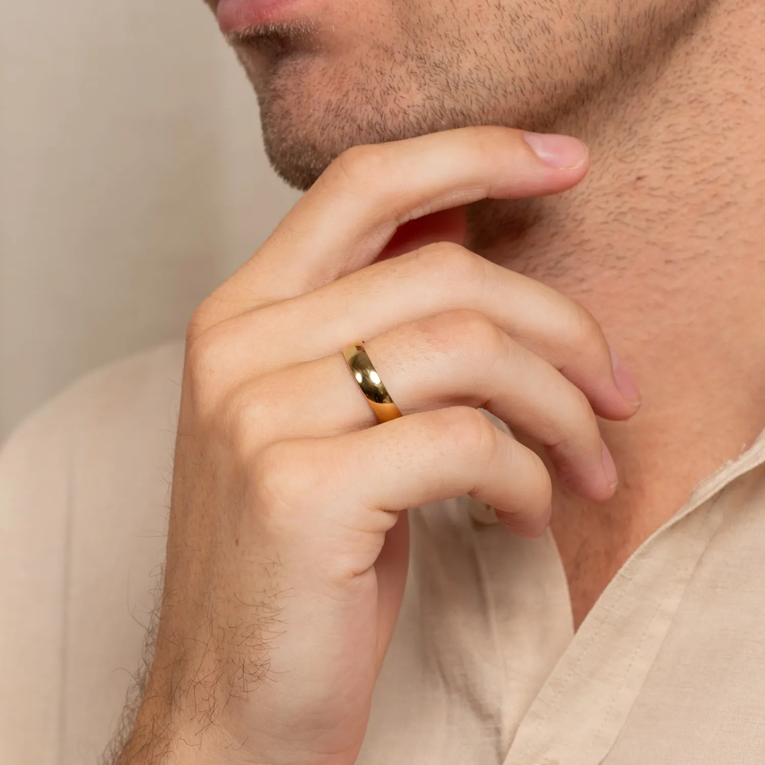 Sisi Copenhagen Oval Court vielsesring 5 mm 14 kt guld