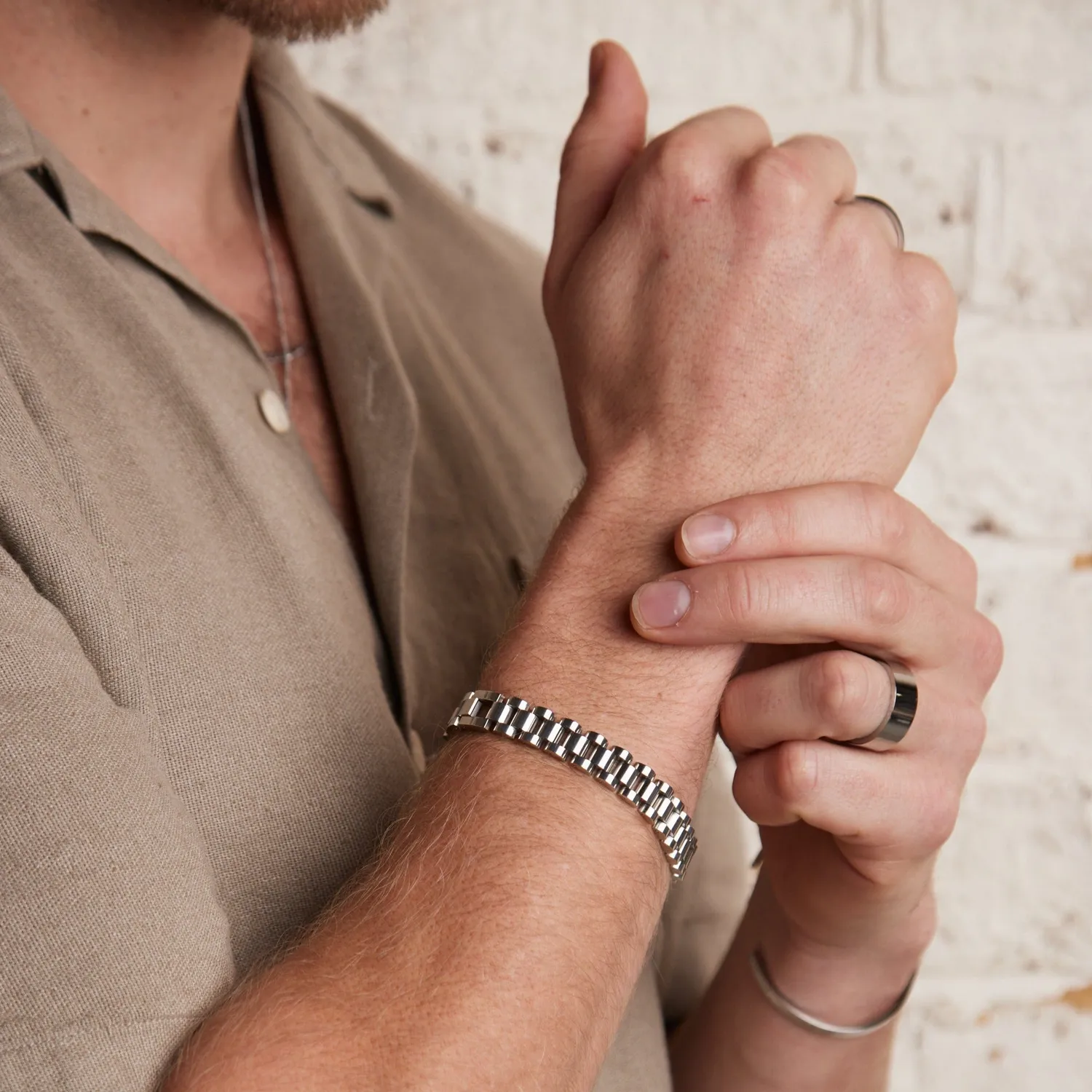 Orelia Slim Watch Chain armbånd sølv stål