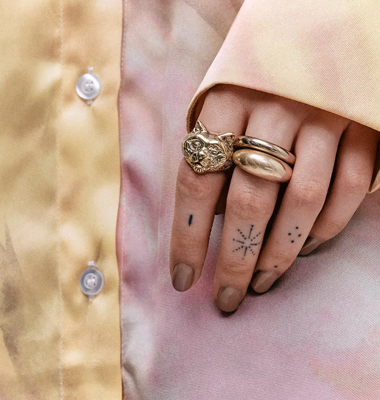 Wos Polly ring messing guld tidløs