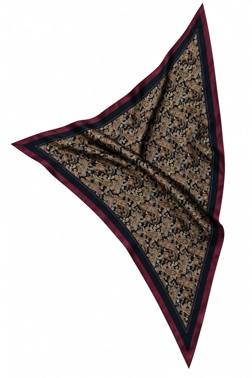Wos Lyons tørklæde bordeaux paisley 130 cm