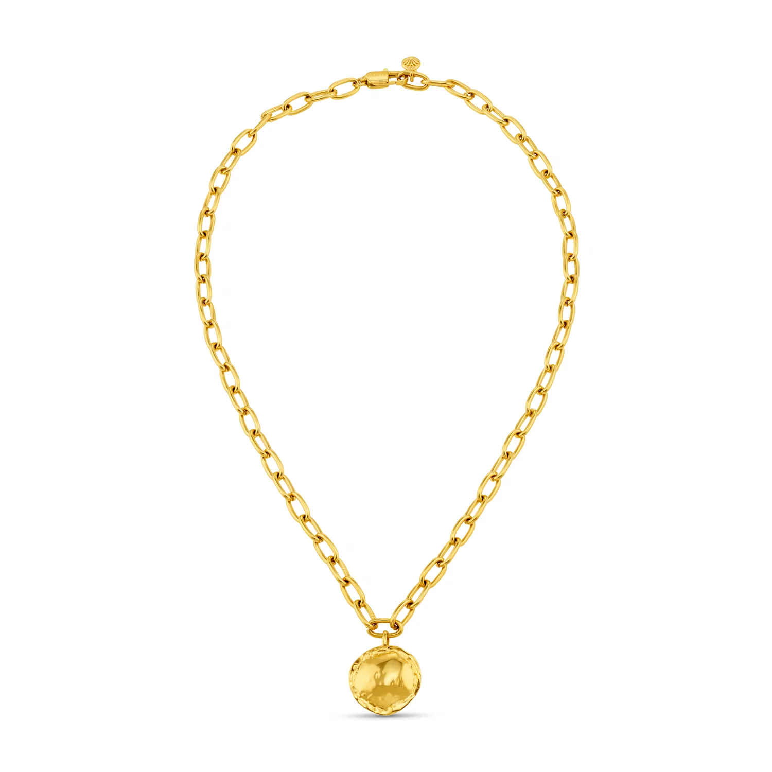 Orelia LUXE Oval Link Molten Coin halskæde forgyldt