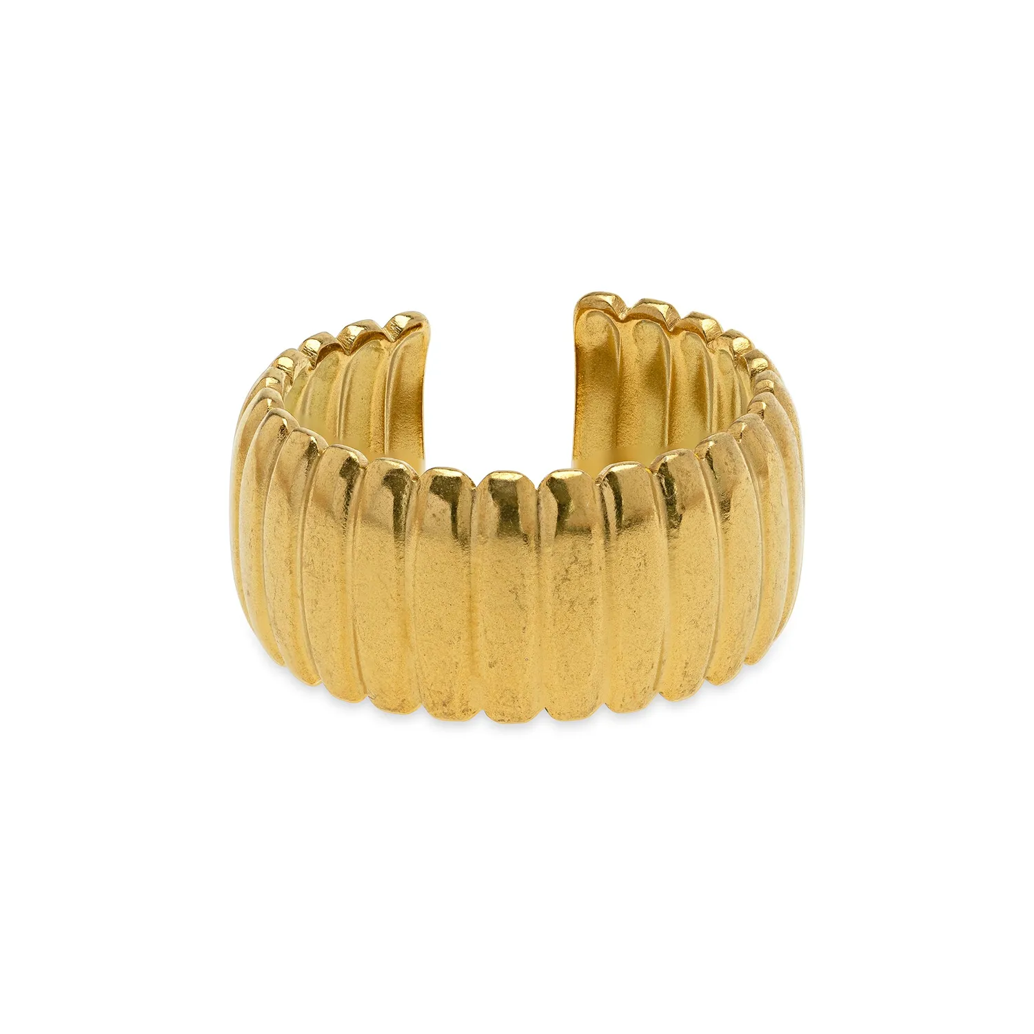TIMI OF SWEDEN Nova ribbet ring rustfrit stål guld 9,5 mm