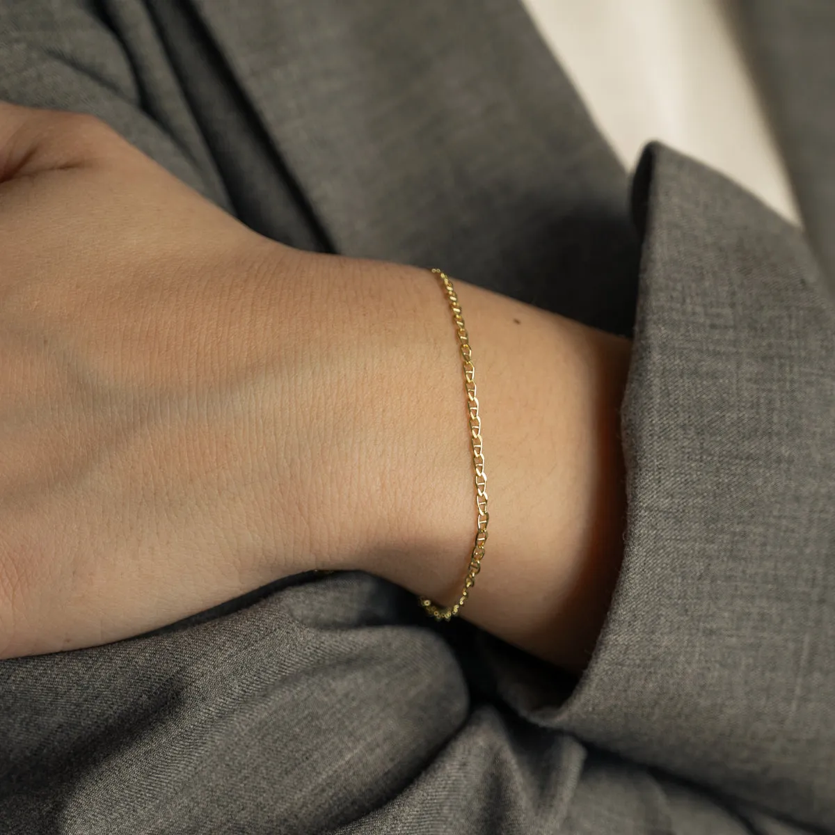 Sisi Copenhagen Auda armbånd massiv 9 kt guld 16+3 cm