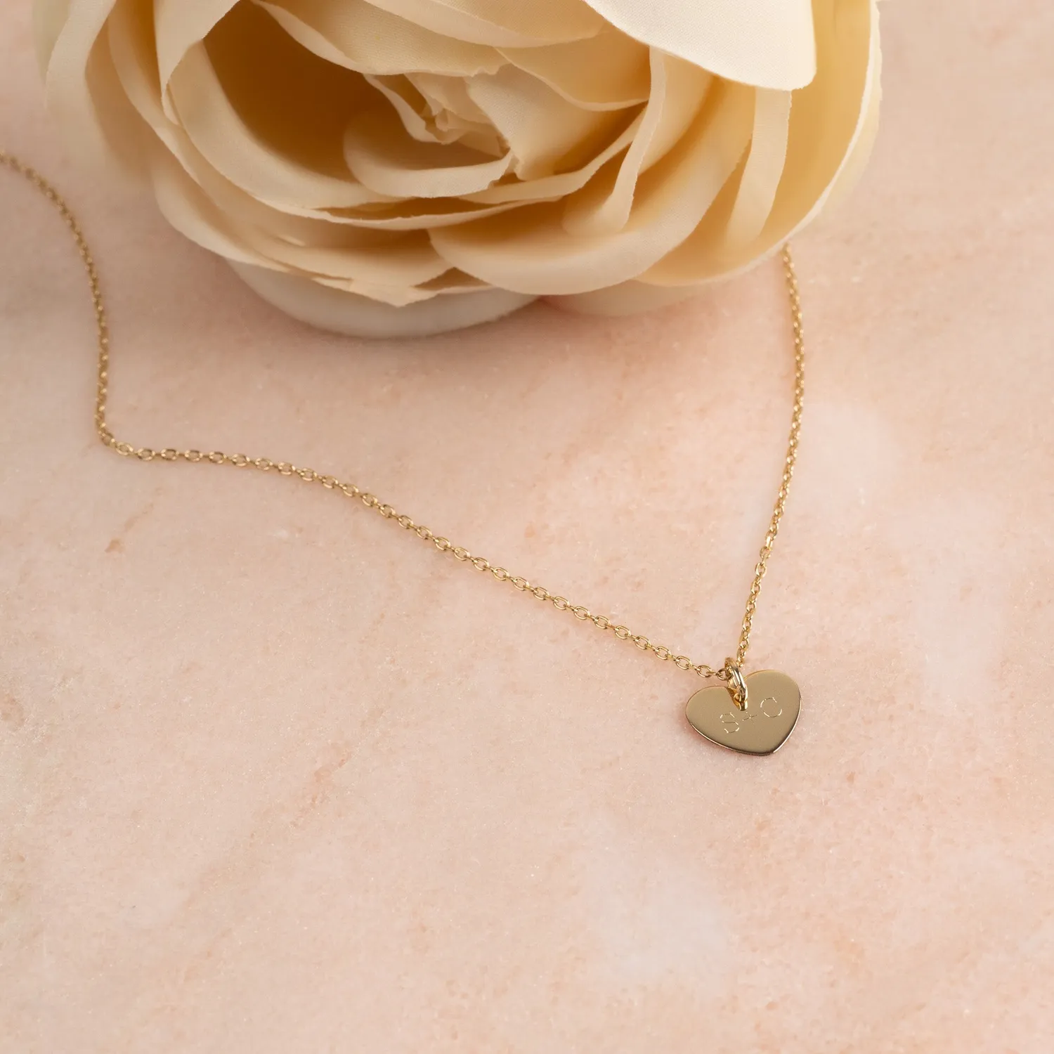 Sisi Copenhagen Engravable Heart vedhæng 12mm massivt guld