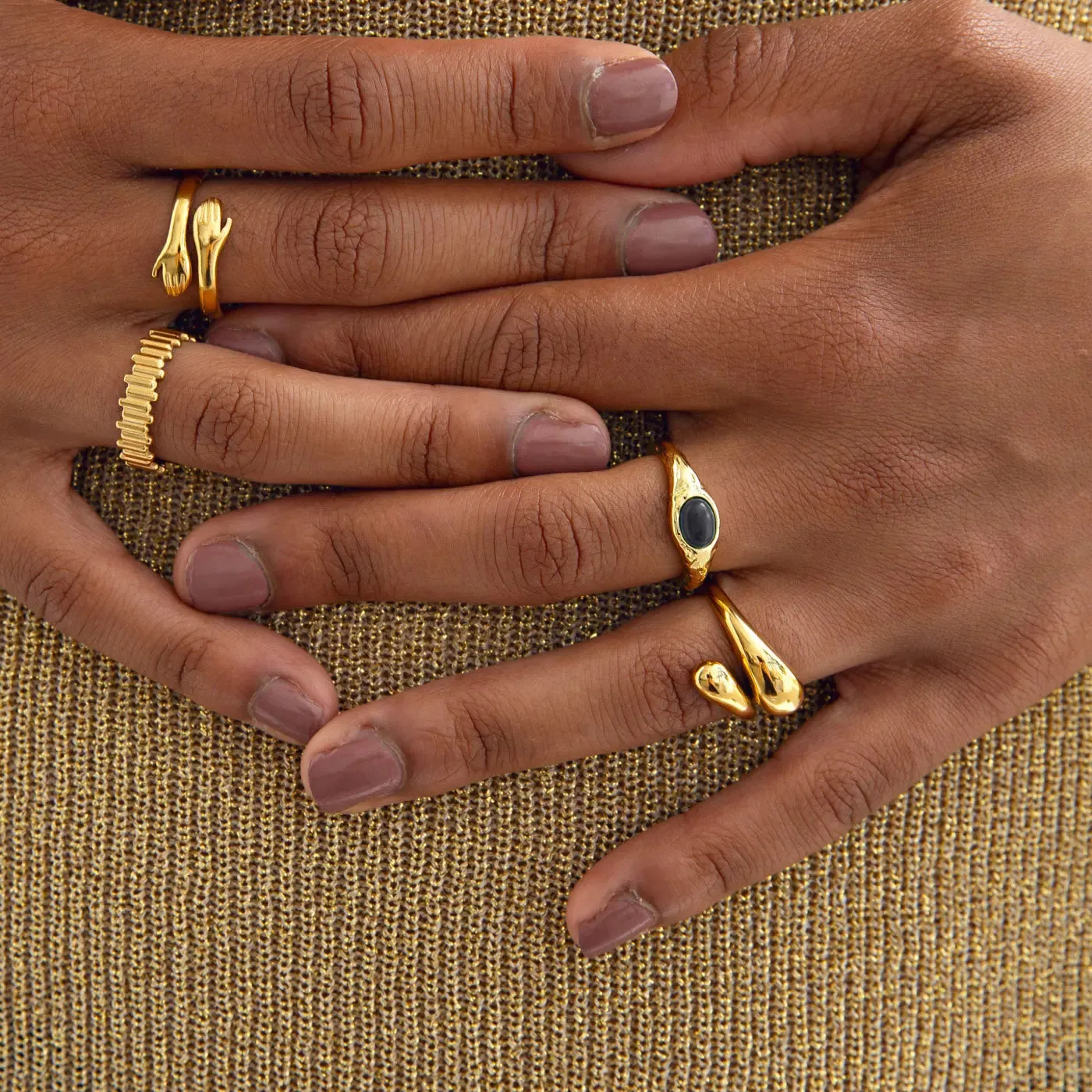Timi of Sweden Clara ring forgyldt organisk str 17