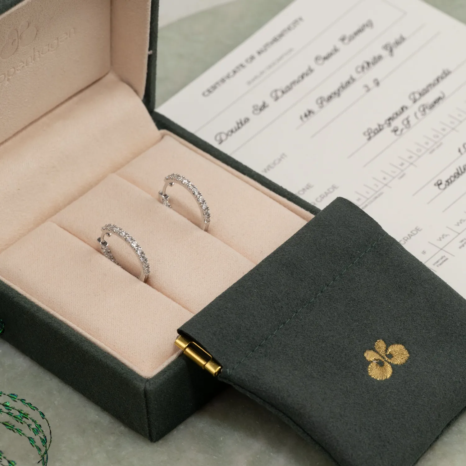 Sisi Copenhagen Double Set creoler hvidguld 1,0 ct diamanter