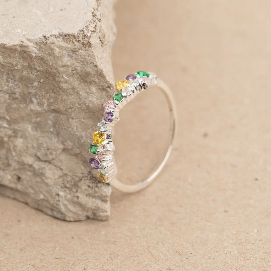 Sisi Copenhagen Clair Rainbow ring sølv zirkonia