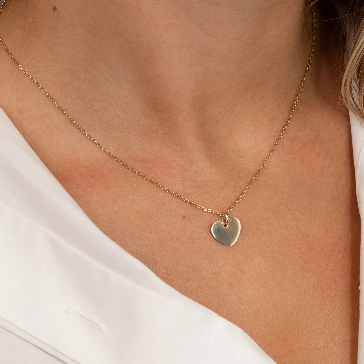 Sisi Copenhagen Engravable Heart vedhæng 12mm massivt guld