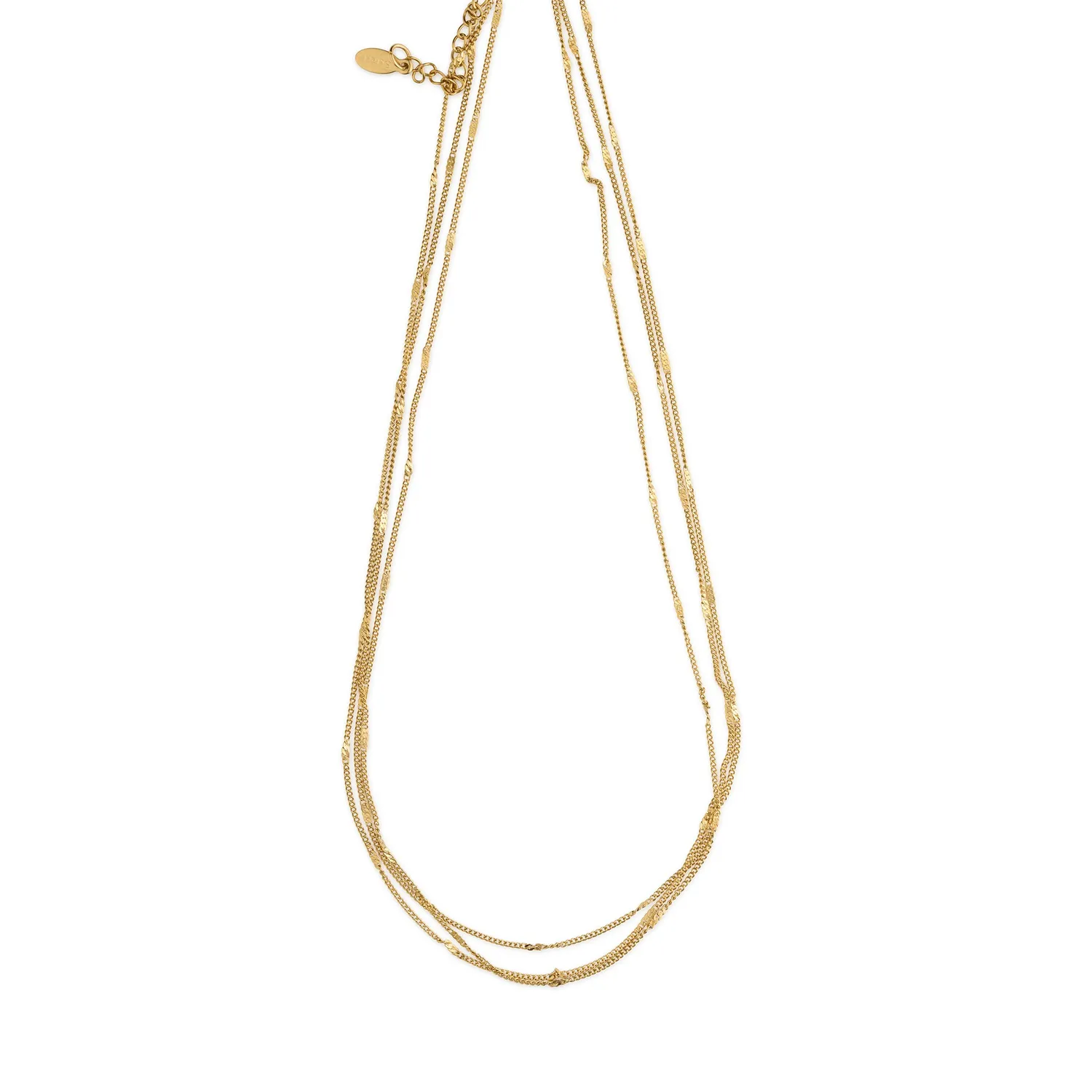TIMI OF SWEDEN Mika Multi Chain halskæde guld 40 cm stål