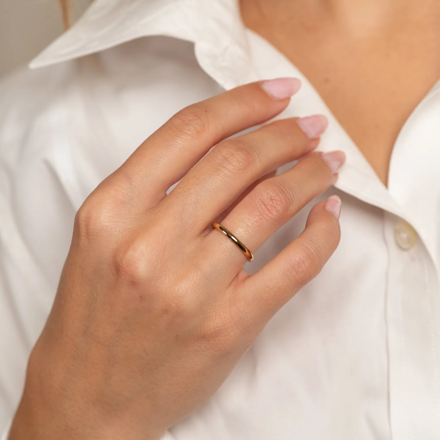 Sisi Copenhagen Oval Court vielsesring guld 2 mm