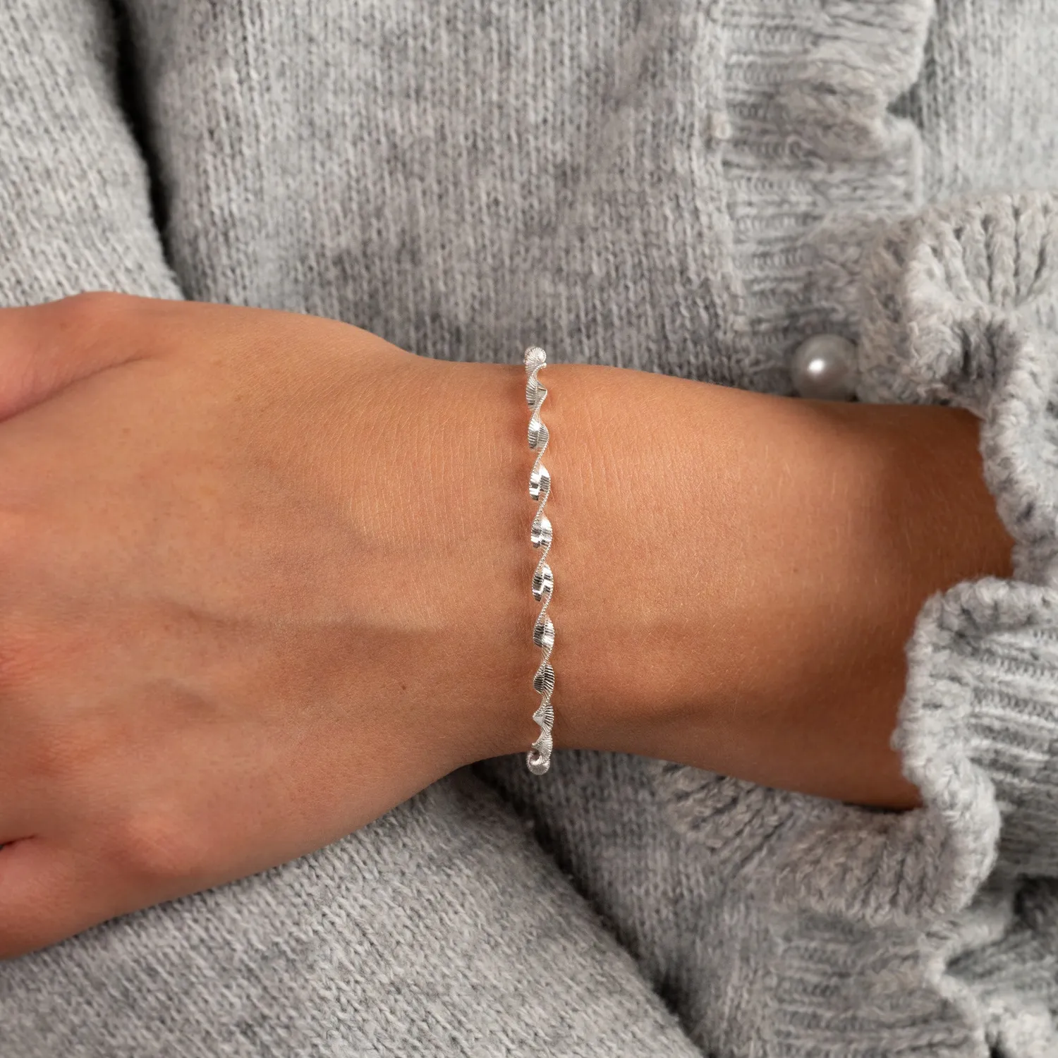 Sisi Copenhagen Amie armbånd sølv snoet 15,5 cm