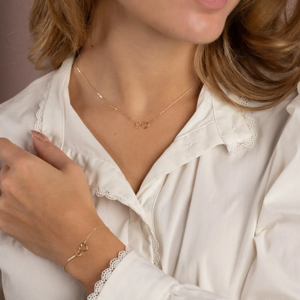 Sisi Copenhagen Mila armbånd guld hjerte 16 cm