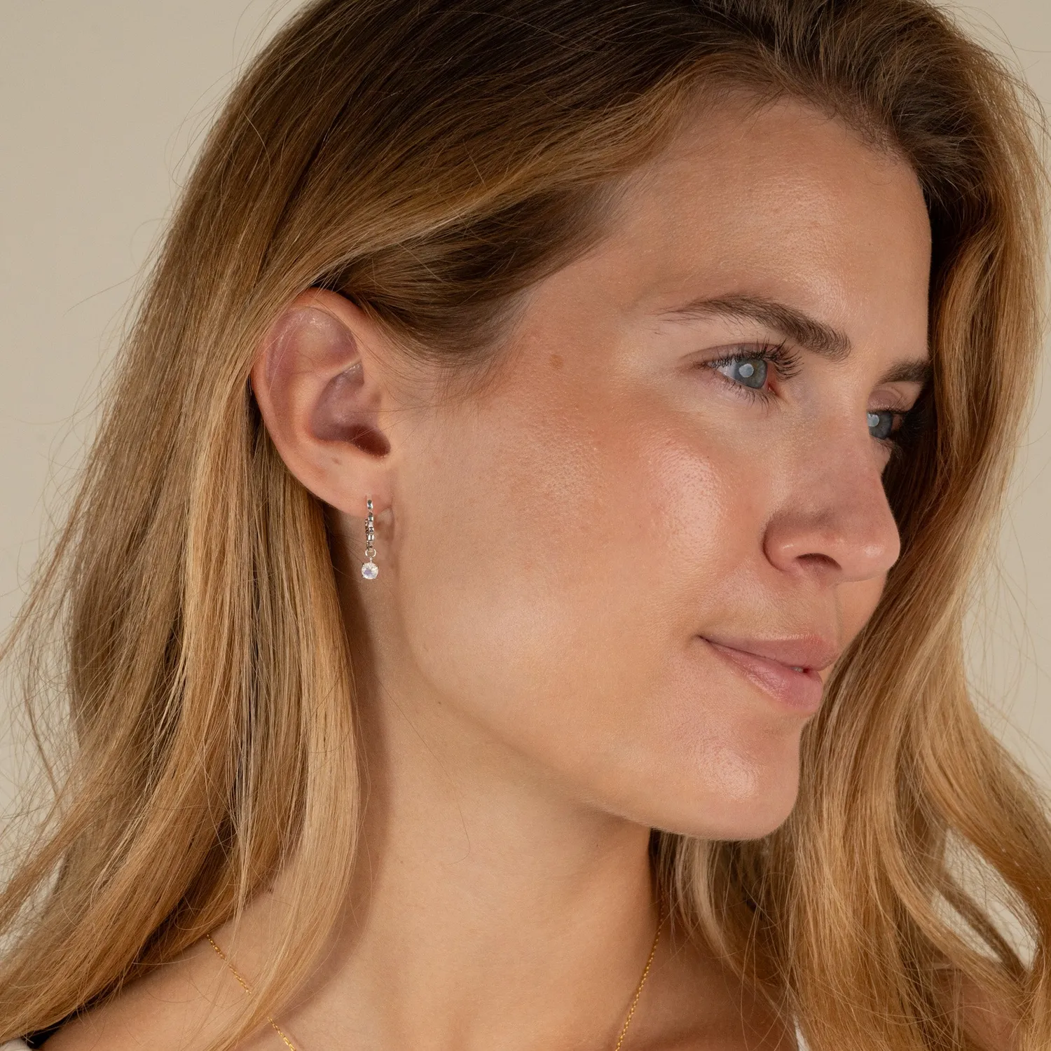 Sisi Copenhagen Emilia Moonstone Silver creol øreringe månesten