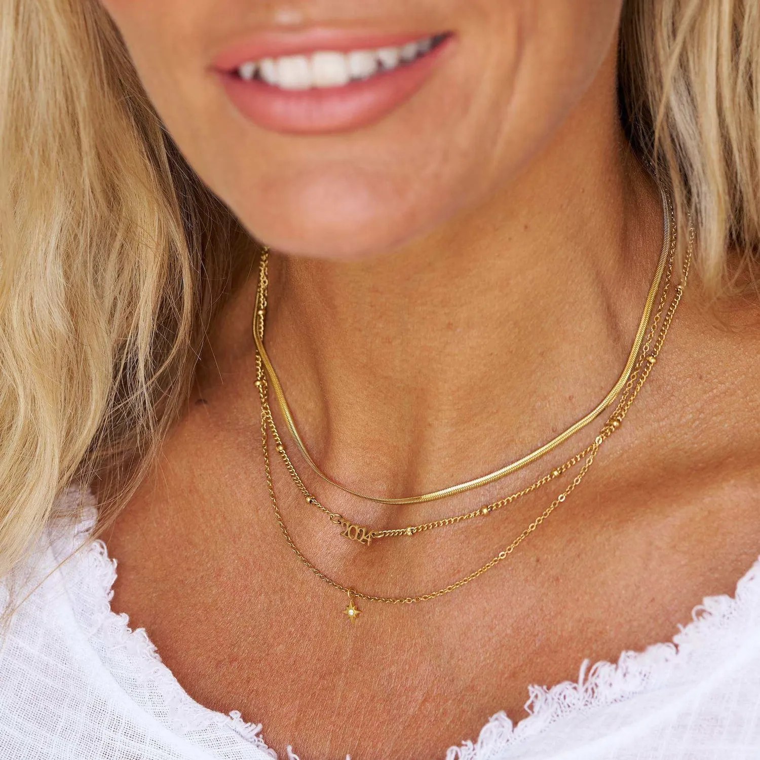 Orelia LUXE Personalised Multi-Row Name halskæde guld