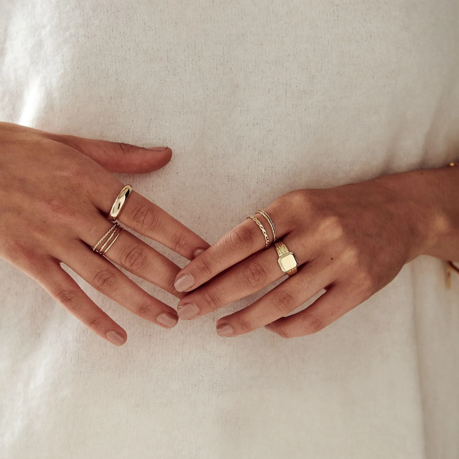 Orelia Multi Stack ringsæt guld 6 stk S/M