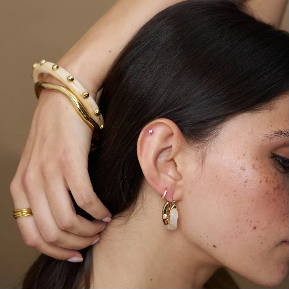 Orelia Marble Resin Studded armbånd guld