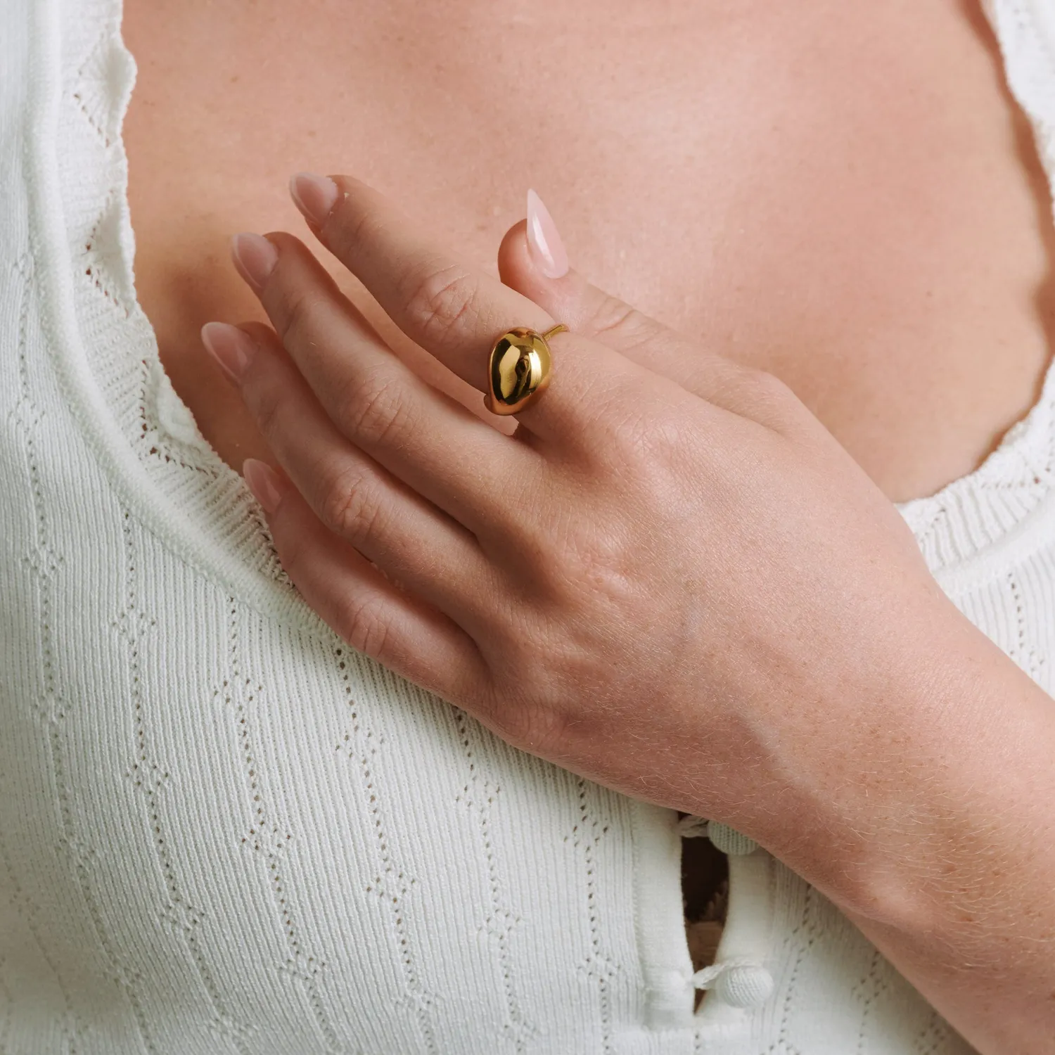 Timi of Sweden Farah statement ring Guld rustfrit stål