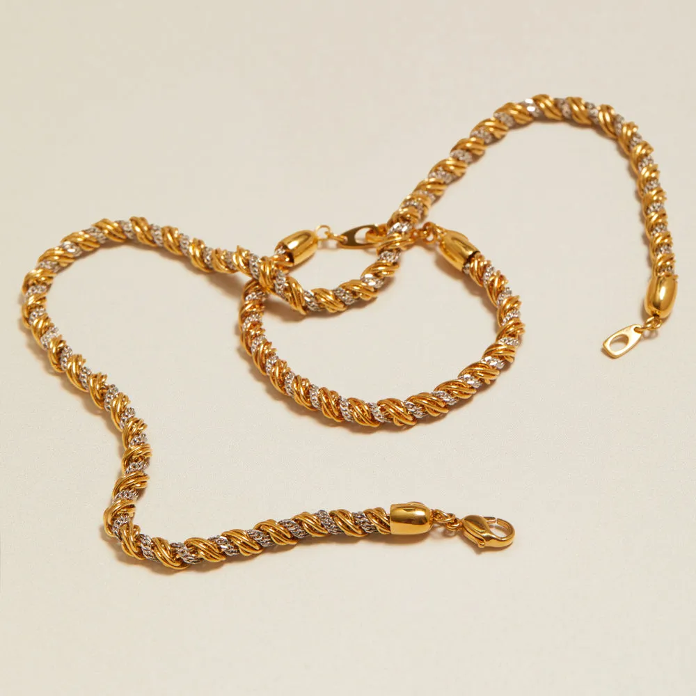 Orelia Vintage Rope Chain Smykkesæt halskæde+armbånd