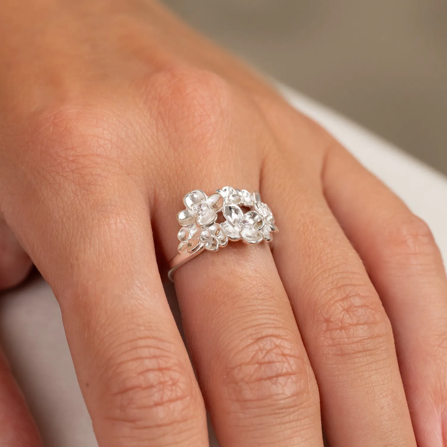 Sisi Copenhagen Flora Crystal ring sølv zirkonia 52