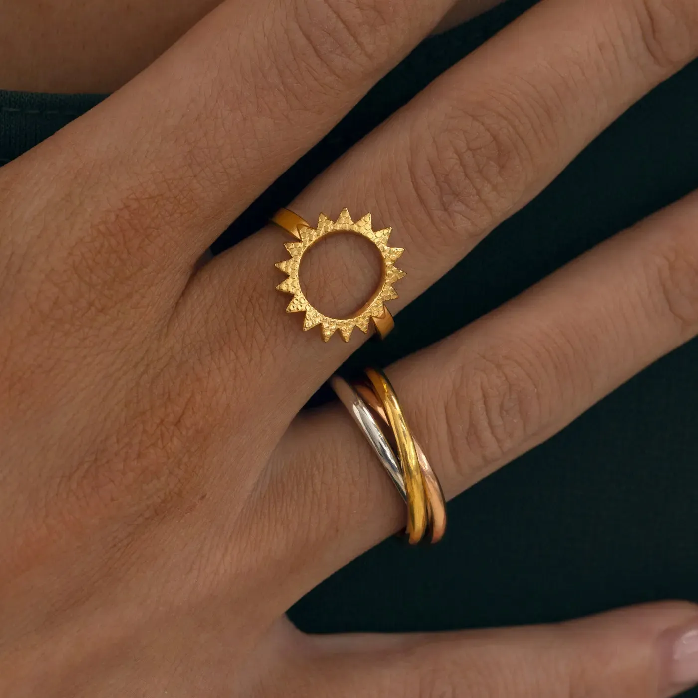 TIMI OF SWEDEN Jules ring tricolor rustfri 14k guld