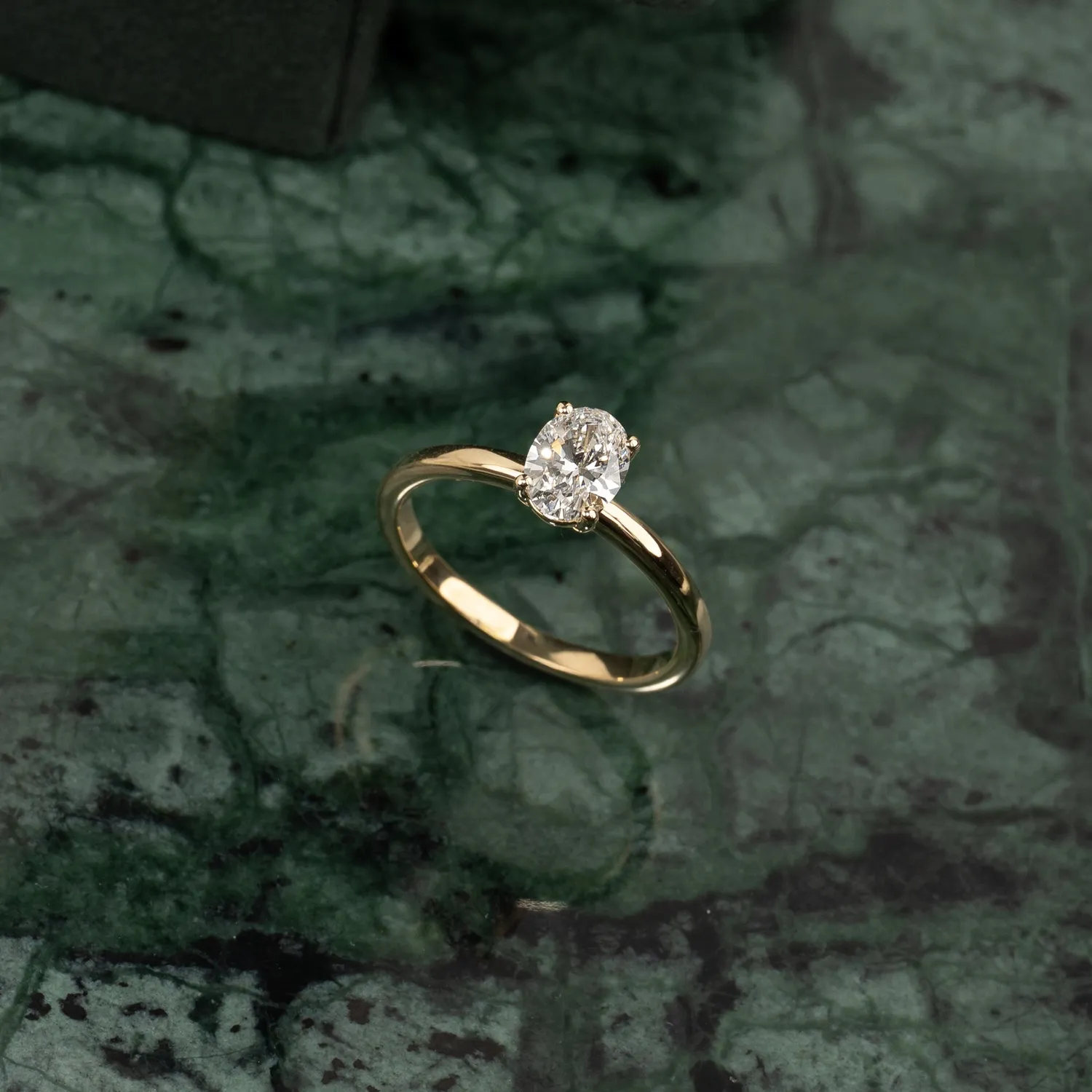 Sisi Copenhagen Solitaire Oval-Cut lab-diamantring 14 kt guld 1,0 ct