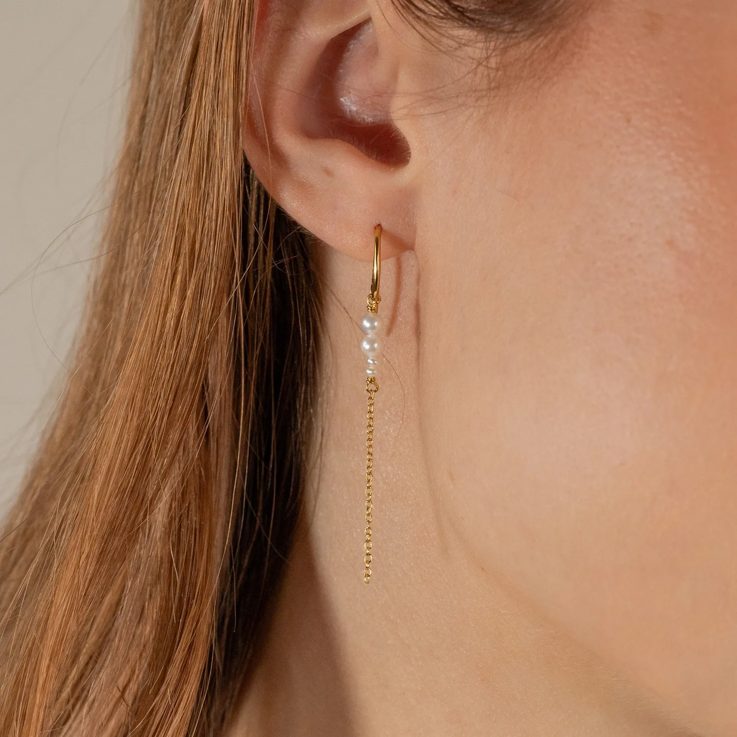 Sisi Copenhagen Evie Pearl drop øreringe forgyldt perle
