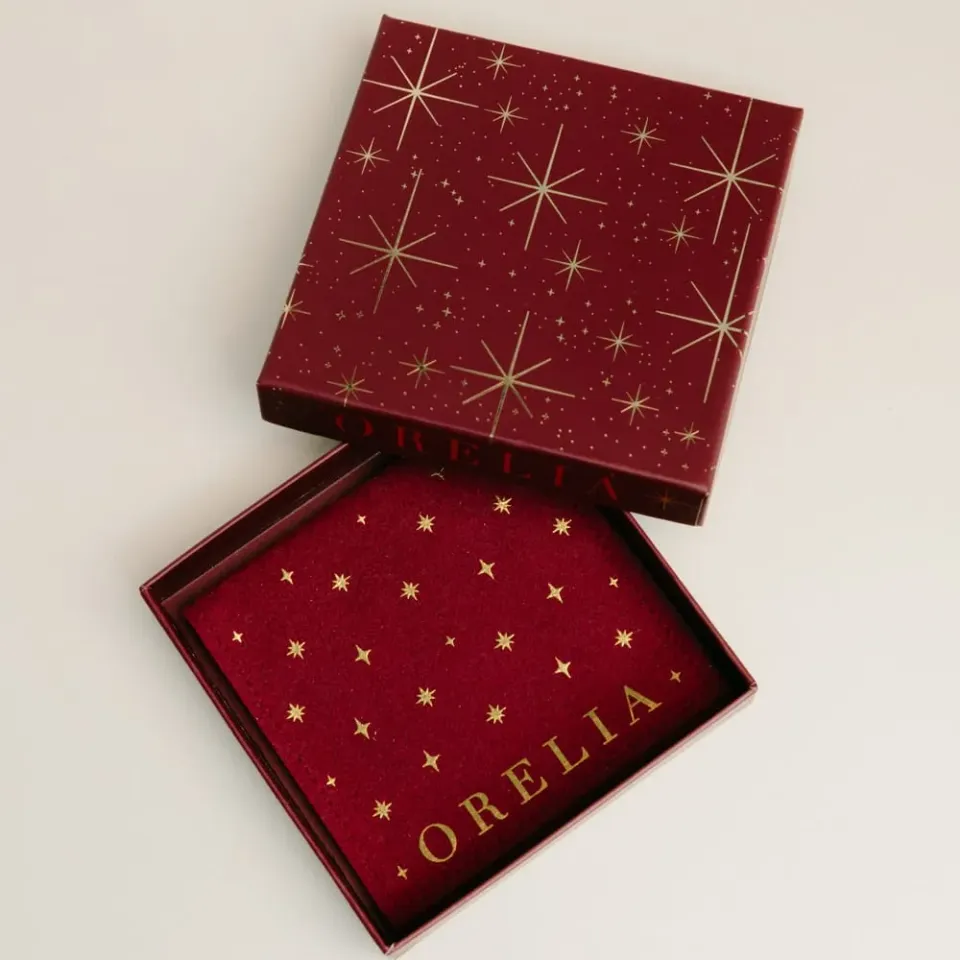 Orelia Starburst Giftbox gaveæske burgundy pouch