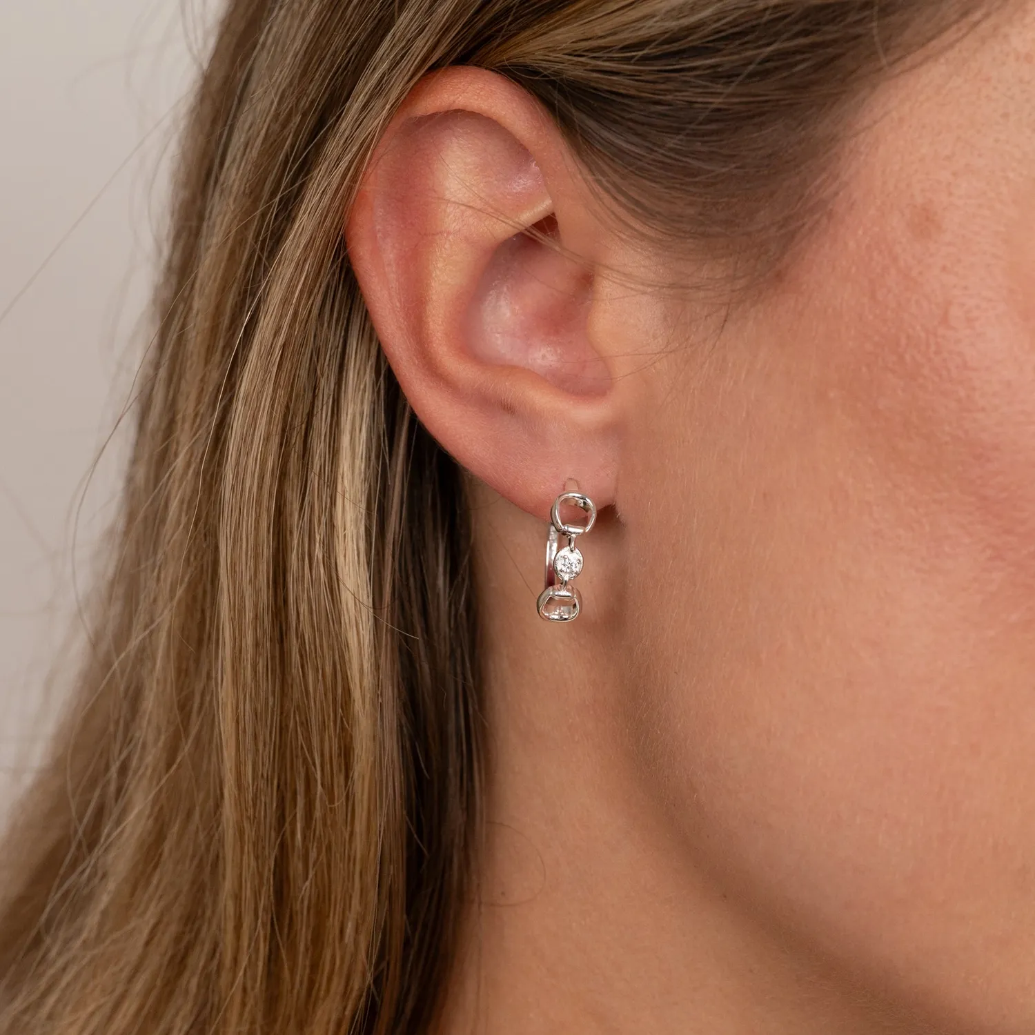 Sisi Copenhagen Sigge Crystal creol øreringe sølv 20 mm