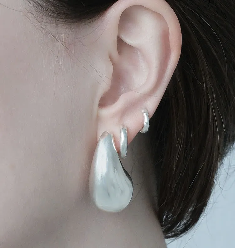 Wos Thick hoops 15 mm creoler forsølvet