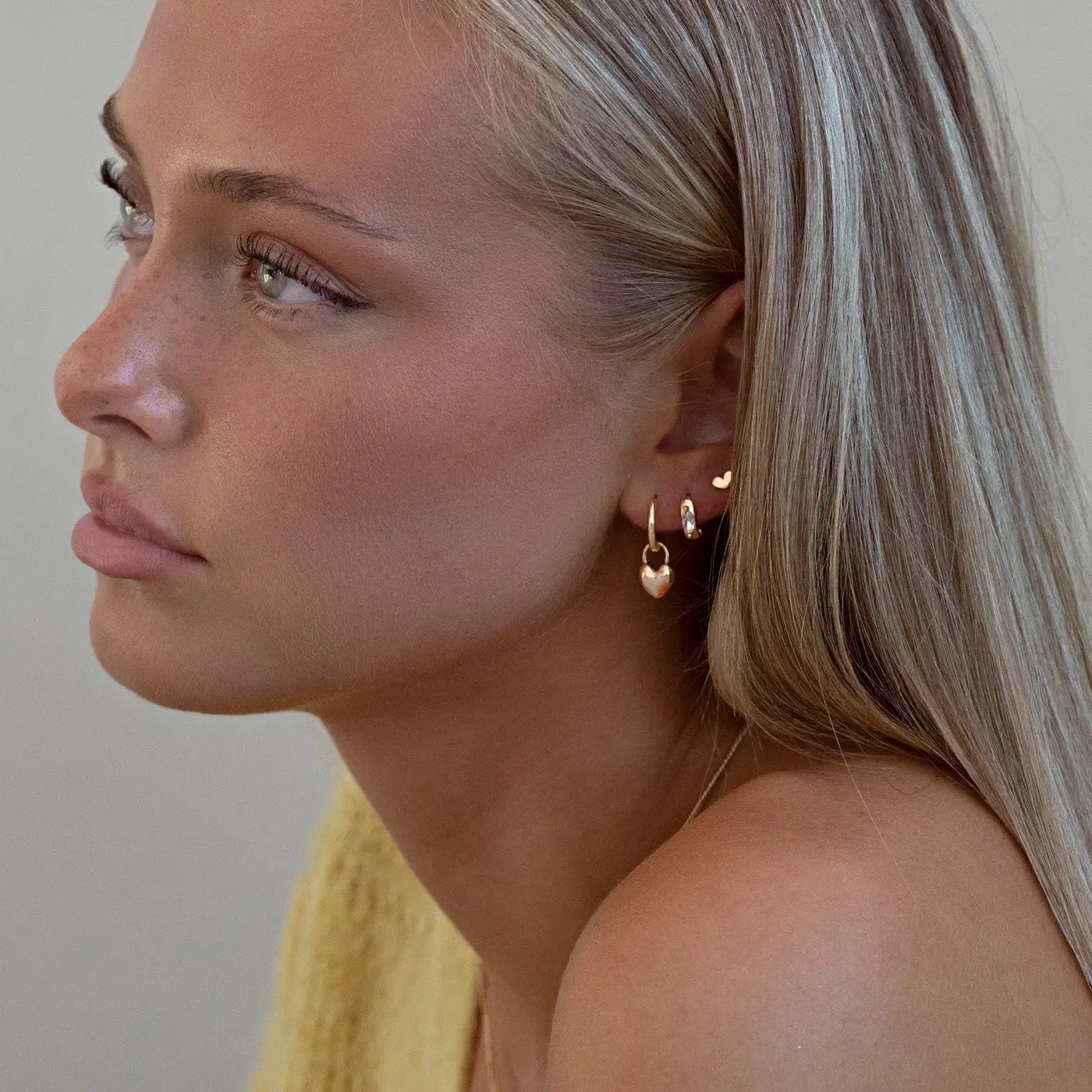 TIMI OF SWEDEN Petite Heart stud øreringe guld 5,2 mm