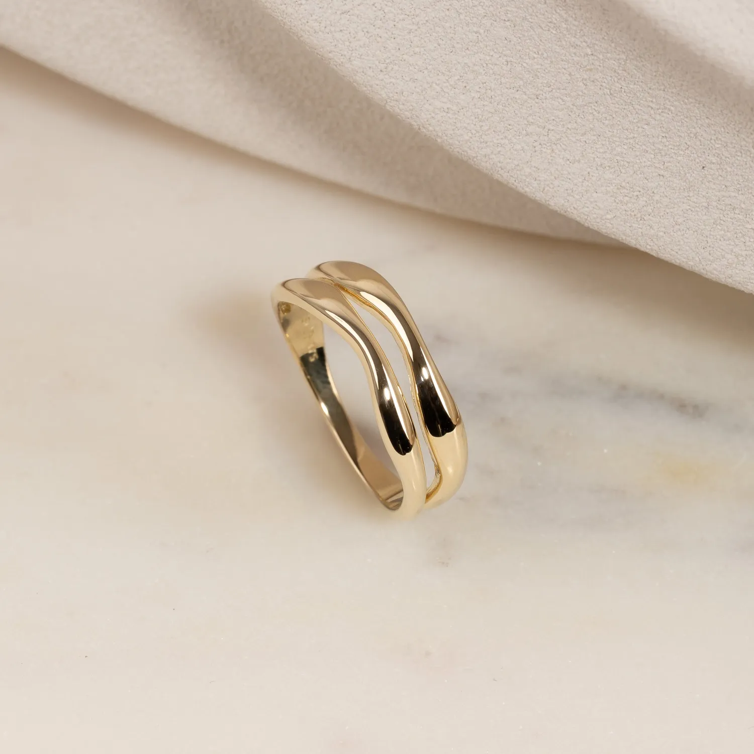 Sisi Copenhagen Agnes ring 9 kt guld 6 mm solid