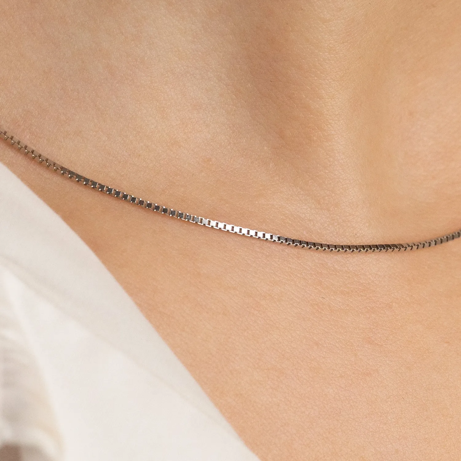 Sisi Copenhagen Venezia halskæde 14 kt hvidguld 1,0 mm