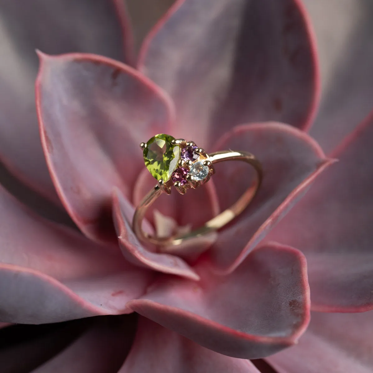 Sisi Copenhagen Gyrith Gem Cluster ring guld 9 kt