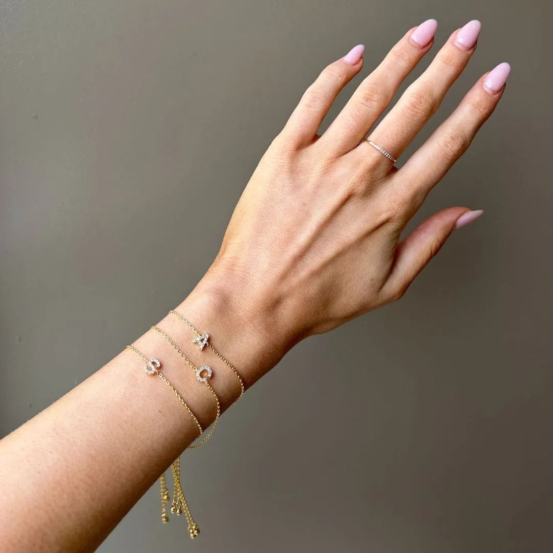 Orelia K Pavé Initial Slider armbånd forgyldt