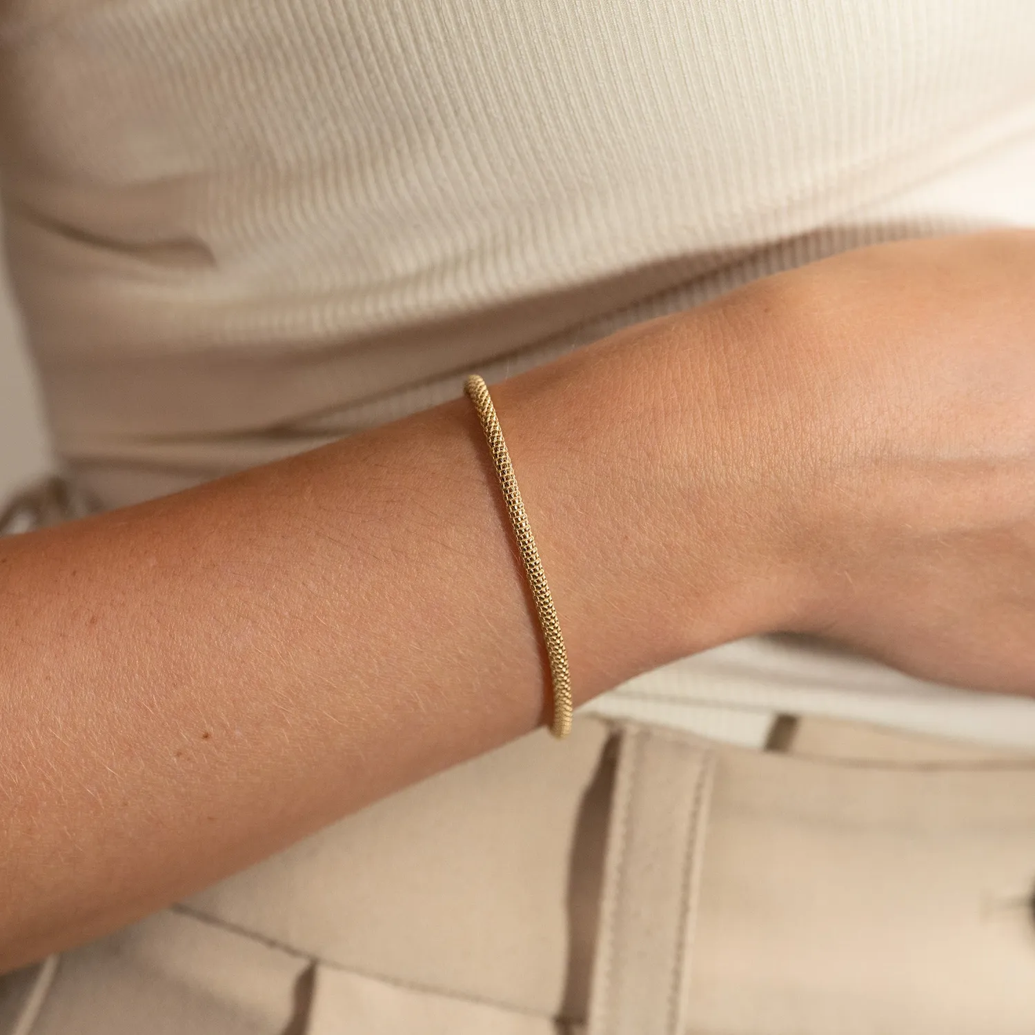 Sisi Copenhagen Sylvia Golden armbånd forgyldt flettet 16 cm