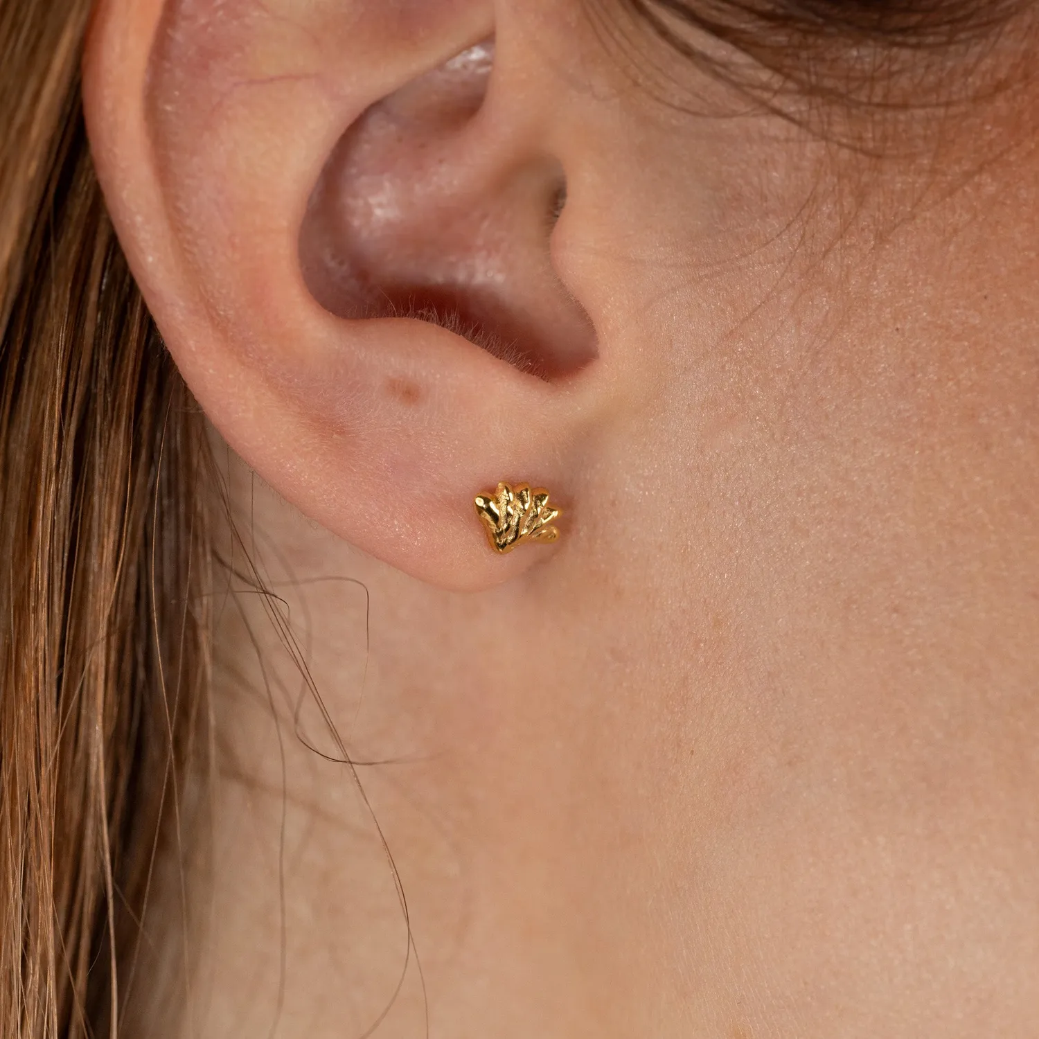 Sisi Copenhagen Shelly Golden Stud ørestikker 8 mm forgyldt