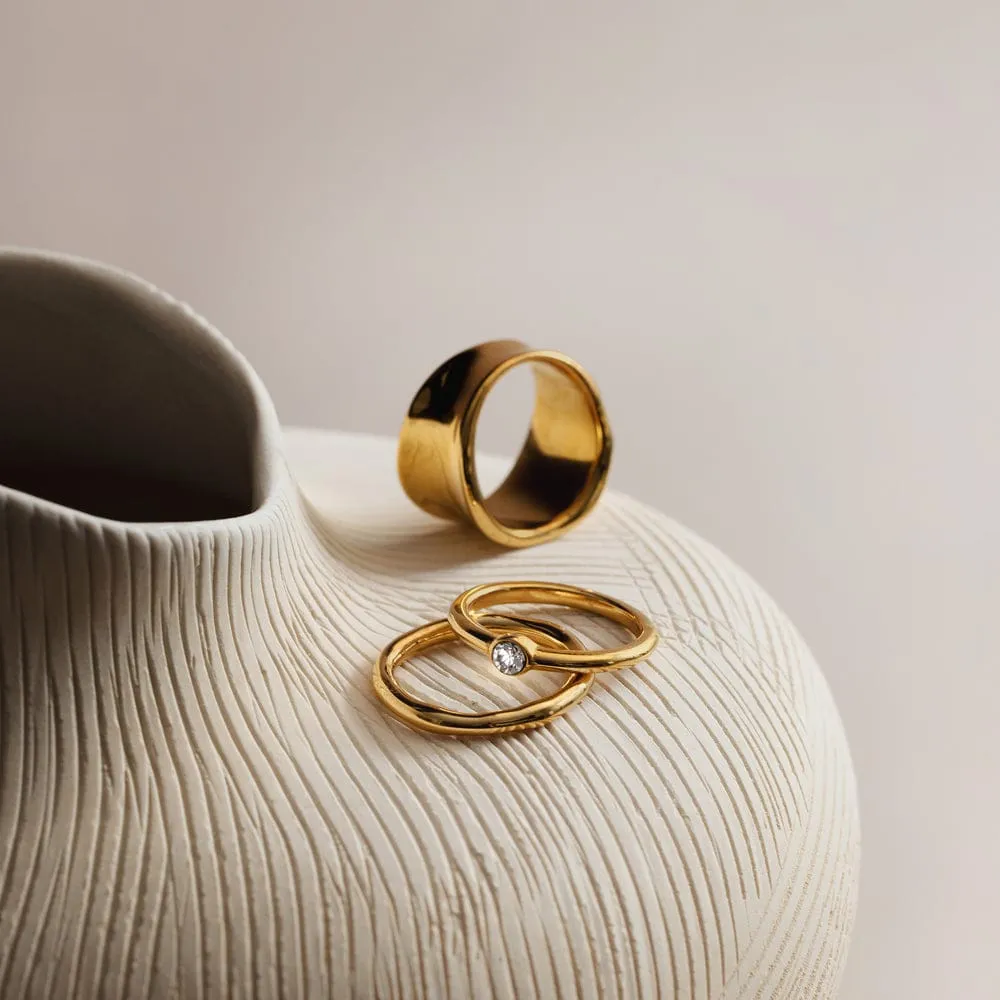 Orelia LUXE Molten ring statement guld M/L