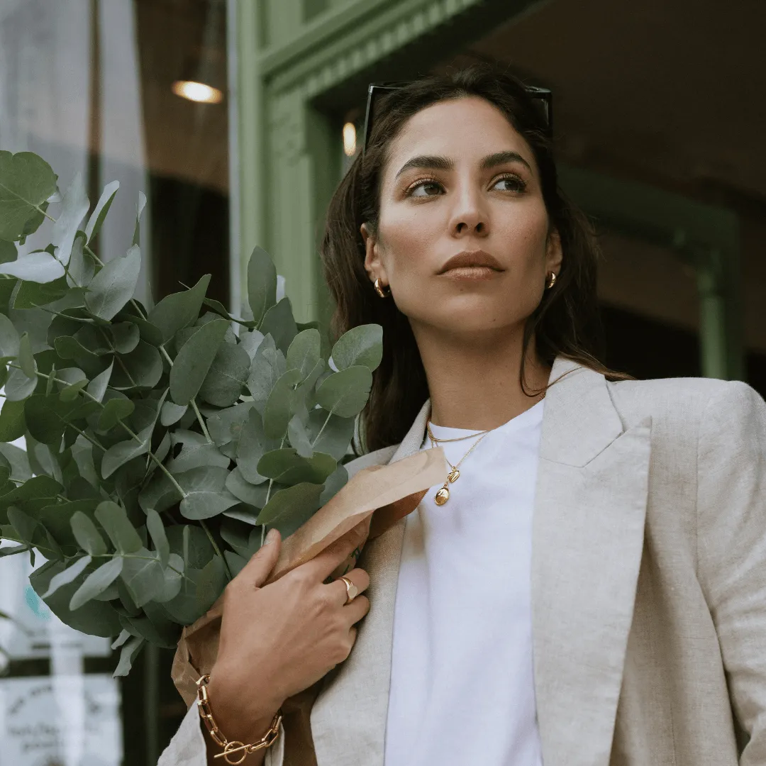 Orelia LUXE Tapered Dome Hoop øreringe guld