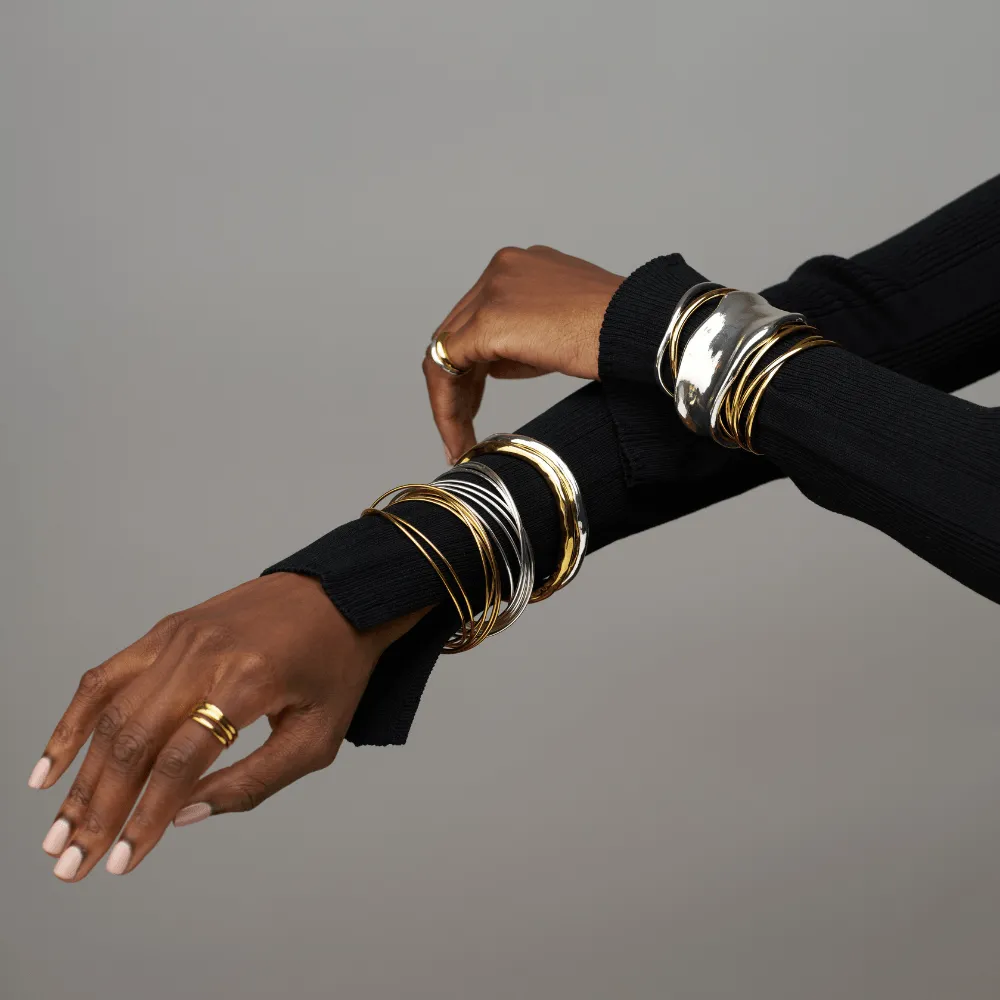 Orelia Fine Multi Interlocking armbånd guld sæt