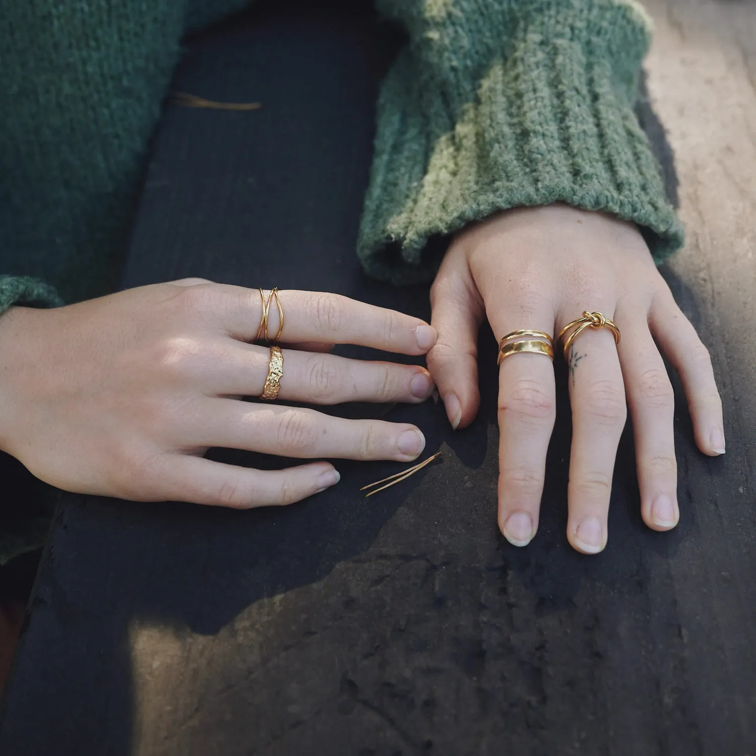 TIMI OF SWEDEN Polly duo ring guld justerbar