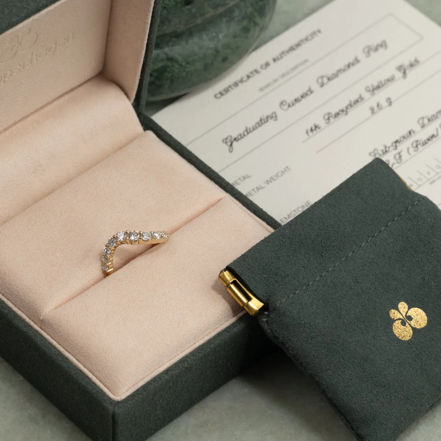 Sisi Copenhagen Graduating Curved 0.9 ct diamantring 14 kt guld