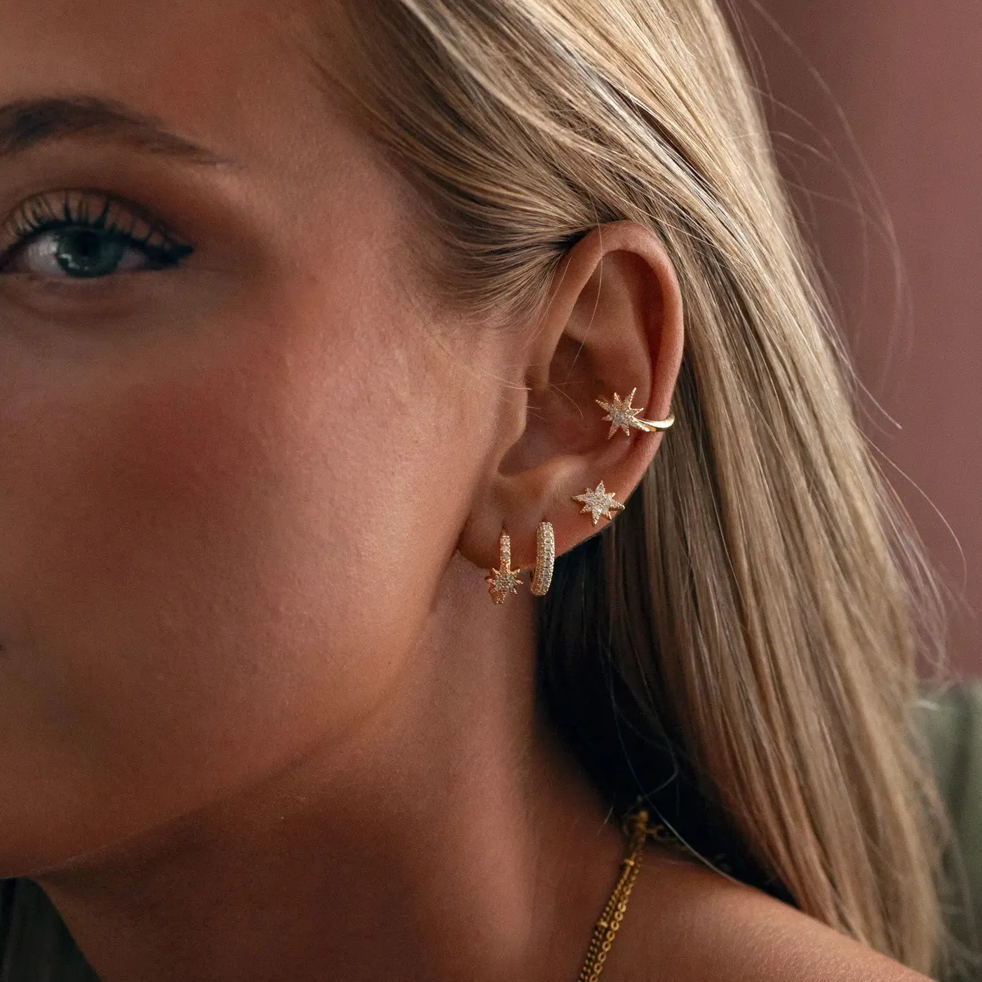 Timi of Sweden Aurora stjerne ear cuff forgyldt par