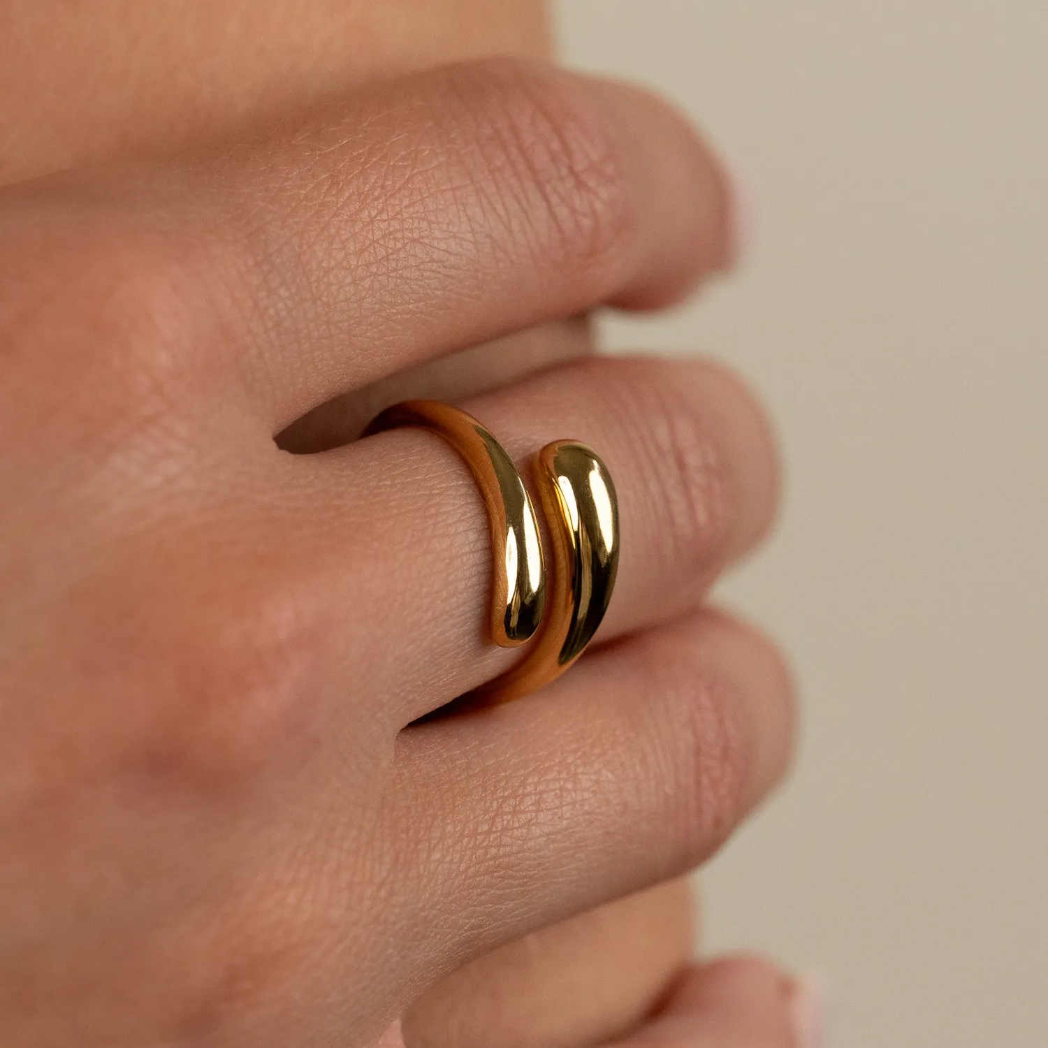 Sisi Copenhagen Bea Golden åben ring forgyldt str 52