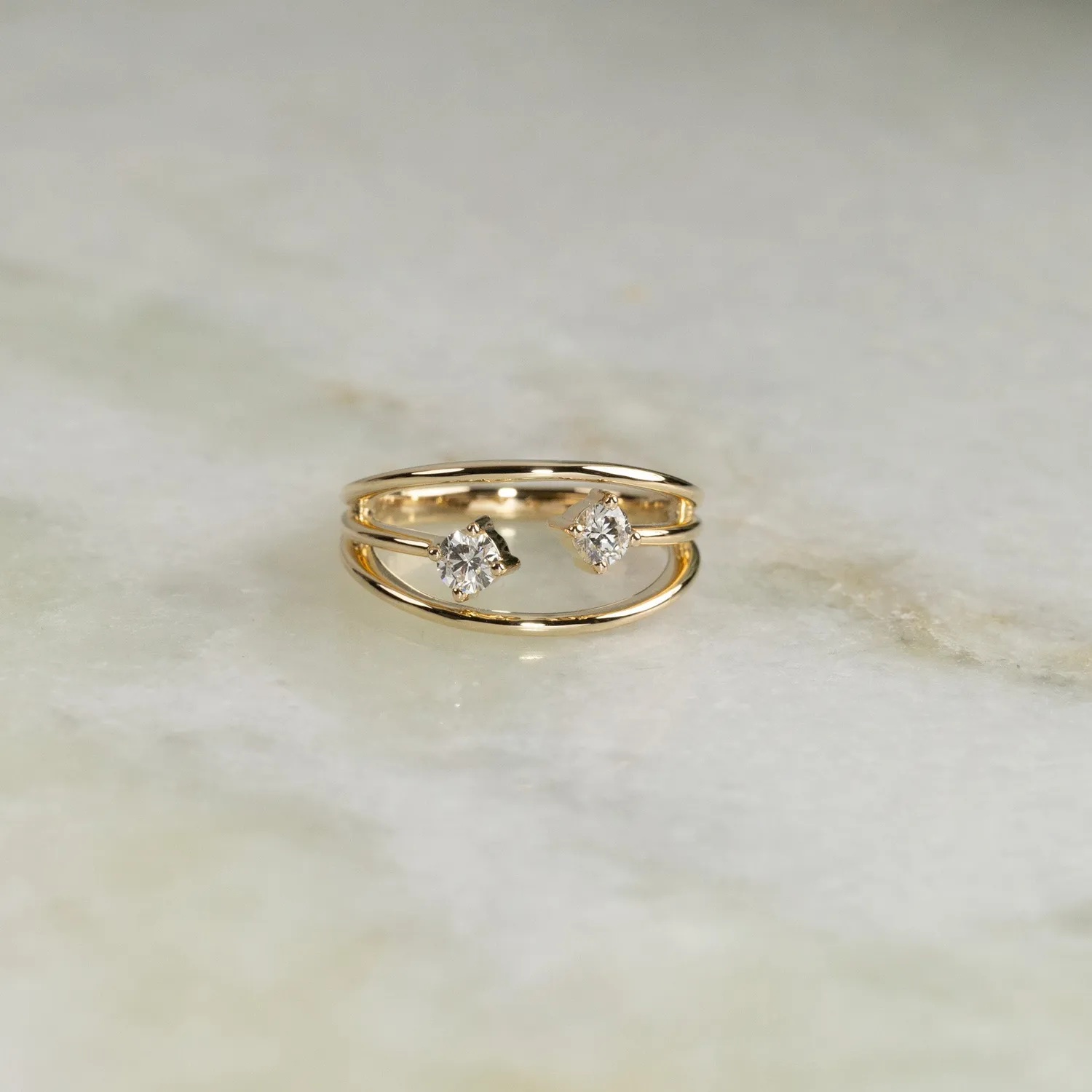 Sisi Copenhagen 2-Stone diamantring 0,35 ct 14 kt guld