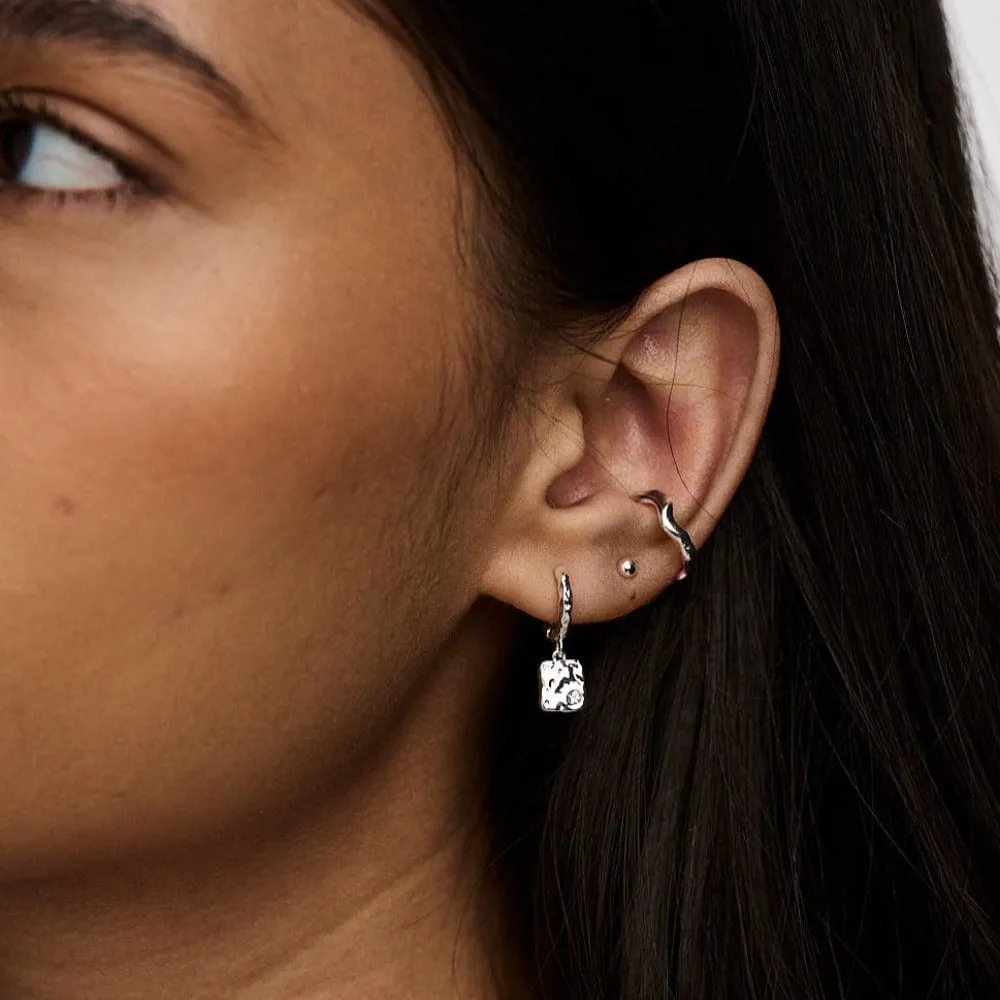 Orelia Organic Wave ear cuff sølv single