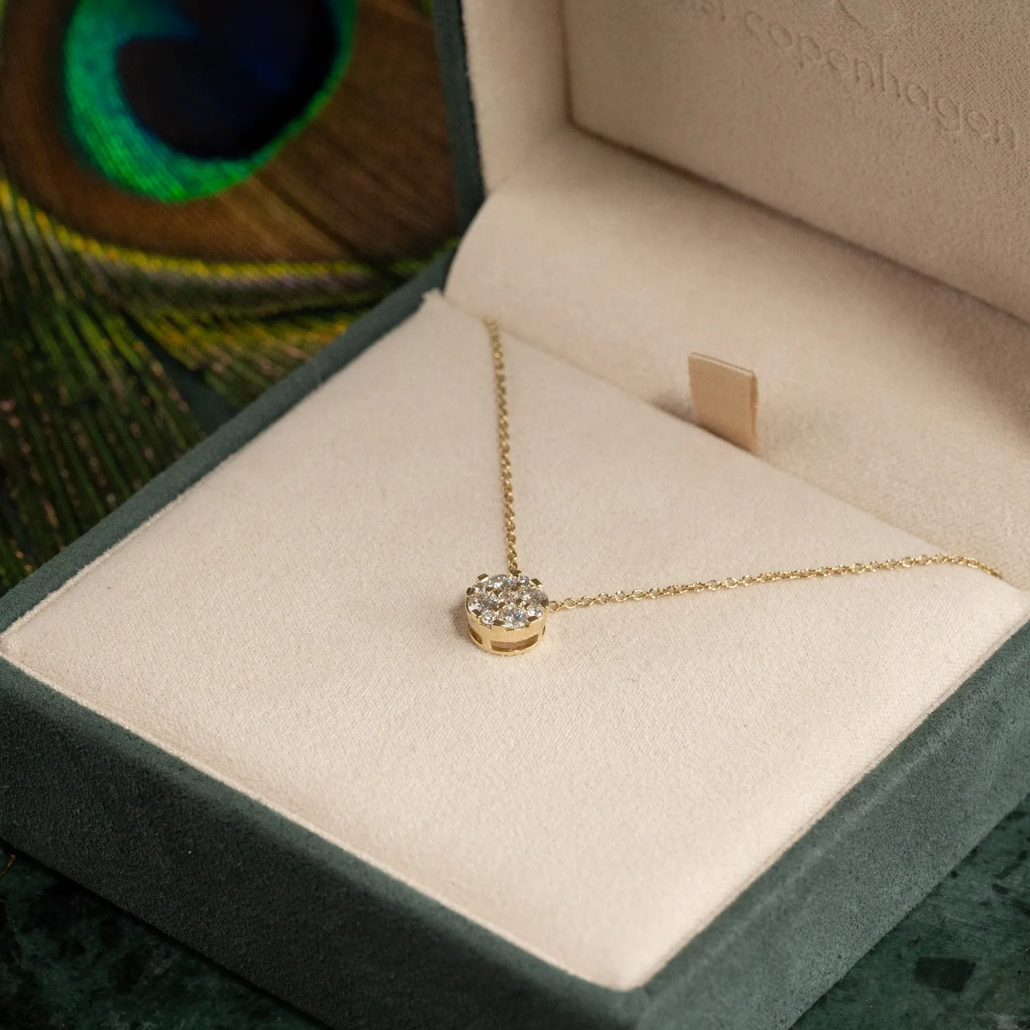 Sisi Copenhagen Round Pave vedhæng lab-diamant 0,45 ct guld